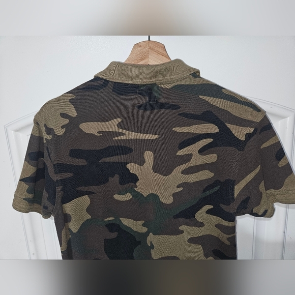 Levi's Brand Olive Green Camo Army Print Polo Shirt. Men's Adult Small - Picture 4 of 5